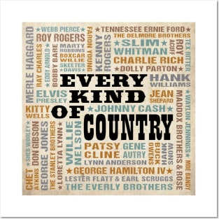 Every Kind Of Country Music Posters and Art